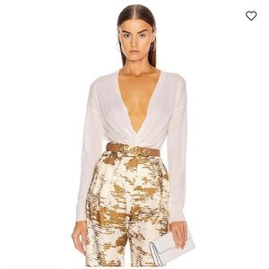 NWT JONATHAN SIMKHAI Cashmere Twist Front Top in White XS